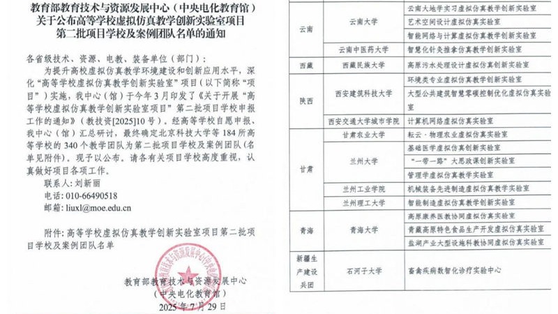 我校“机械装备先进制造虚拟仿真教学实验室”入选教育部高等学校虚拟仿真教学创新实验室项目